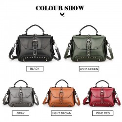 Rivet handbag Design Women Leather Handbags Vintage Lady Crossbody Shoulder Bag Rivet Ladies Messenger B