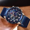 Reloj de pulsera LIGE a la moda de lujo para hombre reloj de cuarzo reloj azul crongrafo deporti