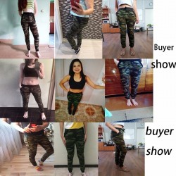 AOSHENG 2019 nuevo camuflaje Joggers mujeres Pantalones de chndal Harem Camo Pantalones con cordn