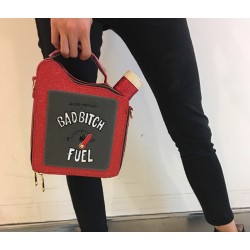 Handbags Fashion Fun Personality Embroidery Letters Gasoline Bottle Shape Chain Purse Handbag Shoulder Bag La