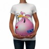 Tops de enfermera camiseta maternidad lindo patrn divertido estampado de manga corta Casual camise