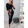 Nuevas mujeres Fitness Jogger pantalones de chndal Patchwork Hip hop Streetwear pantalones casuales