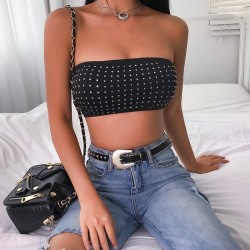 Strapless stretchy crop tops