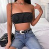 Sweetown negro Sexy bralette sin tirantes Tops elstico Patchwork de Bandeau Top 2019 de verano nuev