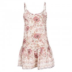 Vestido sin hombros sexi bohemio con estampado Floral para mujer minivestido con volantes y escote