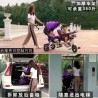 Fun push chair pram and push bike for twin children