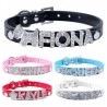 5 Colors Plain Leather Personalized Pet Dog Collars DIY Cat Names Pet with Free Name and Charm