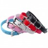 5 Colors Plain Leather Personalized Pet Dog Collars DIY Cat Names Pet with Free Name and Charm