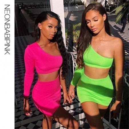 Clubbing Crop Top And Skirt Matching Sets