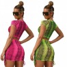 Conjunto de 2 piezas de serpiente de color verde nen rosa ropa de Festival para mujeres Falda cor