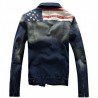 NaranjaSabor chaquetas de mezclilla para hombre bolsillo de moda estrella y rayas Slim Fit Jean atue