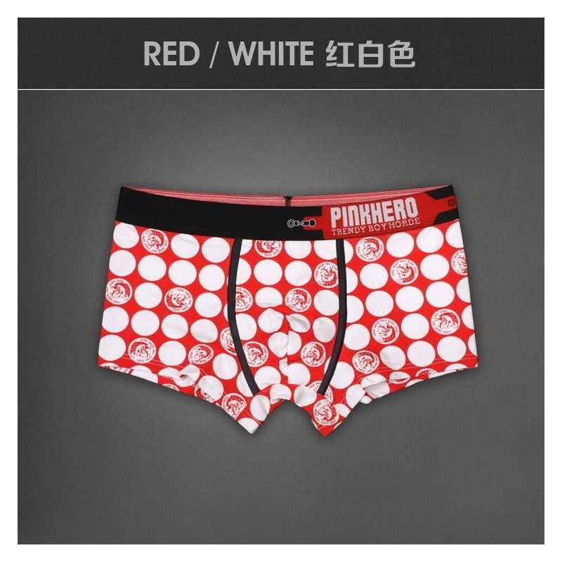 PINK HEROES Fashion Mens Boxers roupa interior dos homens boxer Shorts Sexy mens Underwear boxersho