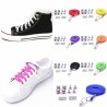 Womens Lazy Shoelace Stretch Free Wild Metal Capsule Buckle Flat Elastic Shoelaces Sneaker Hiking Bo