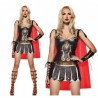 Pu cuero romano Cosplay espaol traje popular gladiador femenino traje trajes de Halloween para las