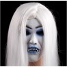 Mscara asustadiza Halloween Toothy Zombie novia con blanco mscara del fantasma del Horror del pelo