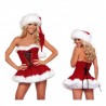 Moda adultos mujeres ajustado Fit Sexy vestido de Navidad trajes adultos mujeres Santa Claus Cosplay