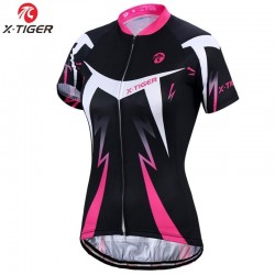 X-Tiger Women Cycling Jerseys Summer Short Sleeve Cycling Jerseys Mountain Breathable Bicycle Jersey Quick-dry Bike Jerseys