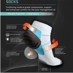 Unisex Men Women Foot Compression Socks Absorb Sweat For Plantar Fasciitis Heel Spurs Pain Sock
