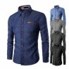 Designer smart Men Shirt Classic Brand-Clothing Long Sleeve Casual Shirt Slim Male Shirt Men Cotto
