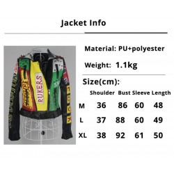 LORDLDS Print Leather Jacket Women Colourful Turn-down collar Punk Rock Cropped Jackets Ladies Outwear coats