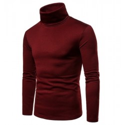 Mens casual alta Masajeadores de cuello T Camisas color slido para hombres jacquard weave casual ma