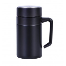 New Stainless Steel Insulated Travel Mugs Double Wall Tea Mug Cup Thermal Tableware With Handle