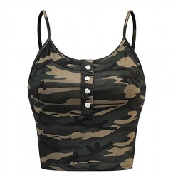 Women Print Top Fashion Women Casual Army Camo Camouflage Tank Sleeveless O-neck Slim Vest T-shirts Plus Size