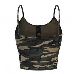 Women Print Top Fashion Women Casual Army Camo Camouflage Tank Sleeveless O-neck Slim Vest T-shirts Plus Size