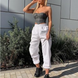 Letter Printed Joggers Women High Waist Pants Trousers streetwear Sweatpants Gothic Plus Size Harajuku Wide Leg pants  Rockmore