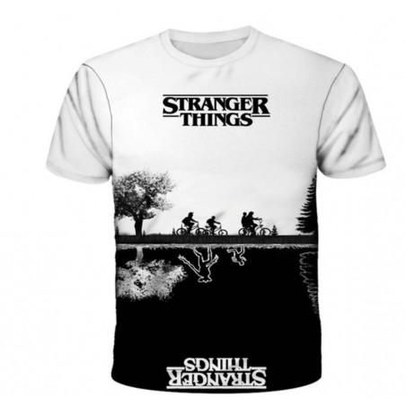 Stranger Things T-shirt   imprimé Stranger Things pour fille et garçon, haut à revers, humoristique, avec dessin animé, t shirts
