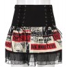 Goth Dark Vintage Printed Gothic Bandage Mini Skirts Grunge Punk Lace Patchwork Sexy A-line Skirt High Waist Fashion Streetwear