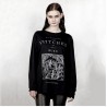 Rosetic Women Autumn Gothic Straight T-shirt Dark Goth Punk Witch Devil Letter Printed Y2K Tshirts Long Sleeve Round Neck Tshirt