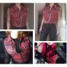 Rosetic  Gothic Chic Sexy  Punk Ladies Red Women Tops Blouses Zipper Chain Plaid Female Goth Retro Emo  Devil Punk Rave