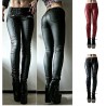 Steampunk Women Faux Leather Cosplay Pants Carnival Party Skinny Button Trousers Workout Leggings High Waist  New Girl Pants