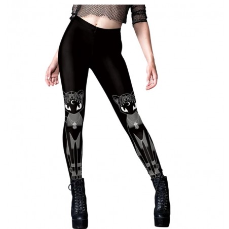 Sexy Women's Black Ouija Punk Rock Gothic Leggings For Women Push Up Fitness Legging Stretch Printed Leggins