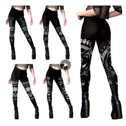 Sexy Women's Black Ouija Punk Rock Gothic Leggings For Women Push Up Fitness Legging Stretch Printed Leggins