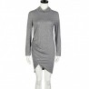 New Winter Autumn Dress Women 2017 Long Sleeve Sexy Party Gray Knitted Dress Casual Bodycon Dress Ve