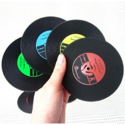 vinyl record drink coasters