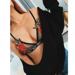 2017 New fashion luxury brand Embroidered Appliques Floral Bralette Bustier Top Bra for women sexy u