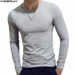 Ms nuevo Fitness hombres manga larga Camiseta Slim Fit hombres Gyms Muscle Bodybuilding camiseta ma