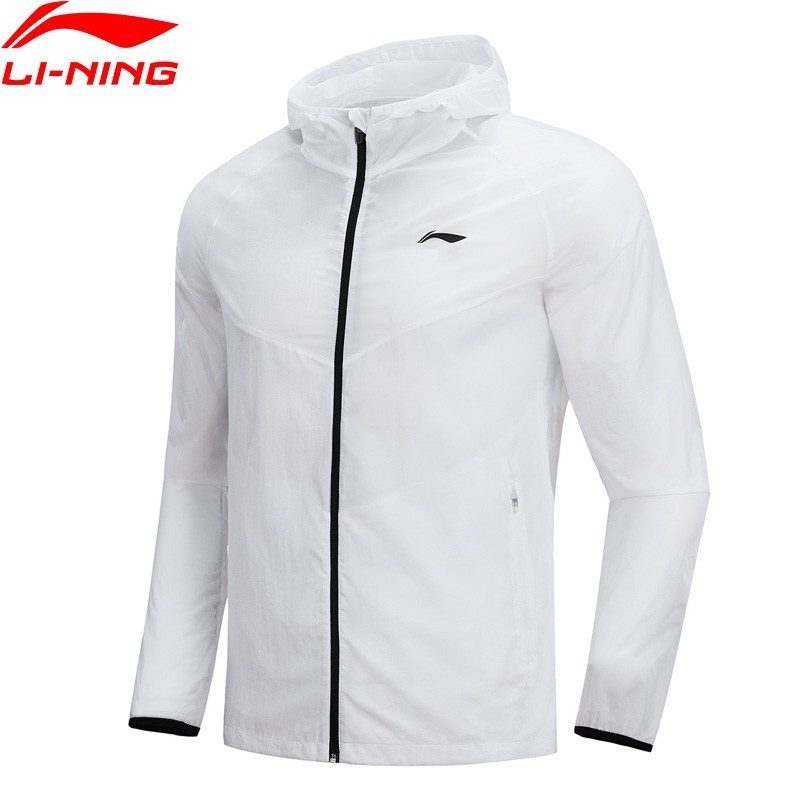 Li-Ning Men Running Windbreaker 100 Nylon Regular Fit Waterproof LiNing Breathable Comfort Sports Coats AFDN1