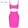 Bodycon Mini Dress Pink or Black Women Cut Out Sexy Kim Kardashian Spaghetti Dresses