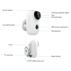 Security camera Wire-Free Rechargeable Battery IP Wifi Camera 720P Outdoor Indoor Weatherproof IP65 CCTV