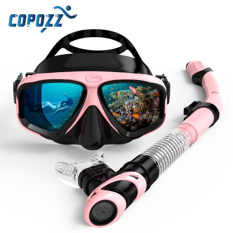 COPOZZ 2019 conjunto de mscara de buceo antiniebla con tubo de gafas de Snorkel correa ajustable pa