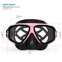 Scuba Diving Mask Set Anti Fog Goggles with Snorkel Glasses Tube Adjustable Strap for Wo