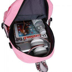 Pink back pack with usb