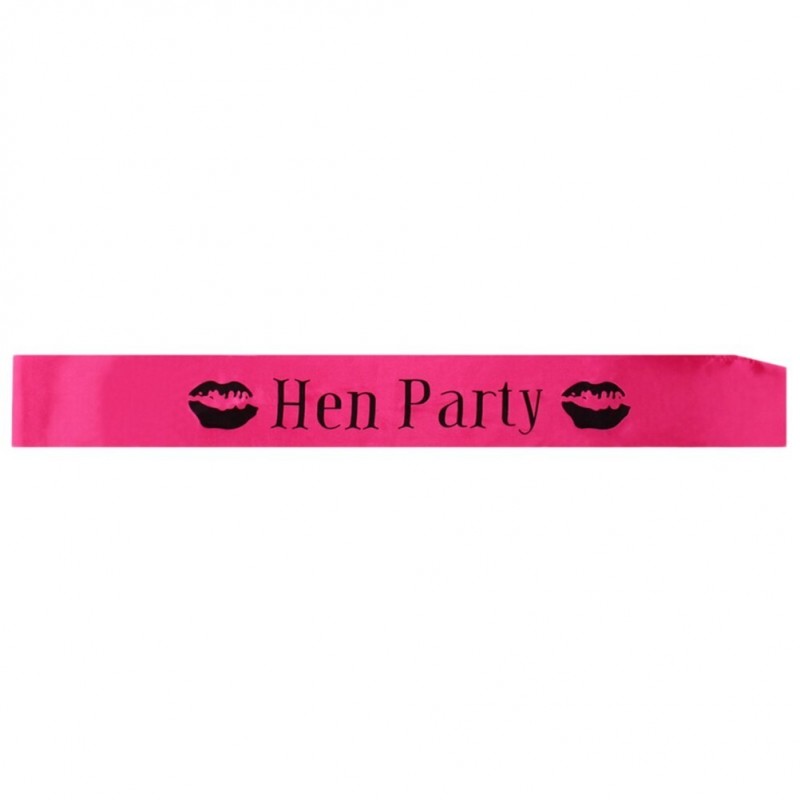 Hot Pink Hen Party Sash with Lips Bachelorette Party Sashes Girls Night Decoration Centerpieces