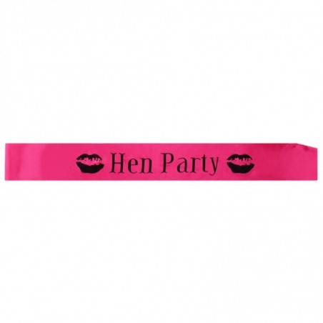 Hot Pink Hen Party Sash with Lips Bachelorette Party Sashes Girls Night Decoration Centerpieces