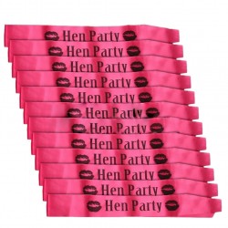 Hot Pink Hen Party Sash with Lips Bachelorette Party Sashes Girls Night Decoration Centerpieces