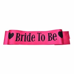 Hot Pink Satin Black Write Bride To Be Sash Hens Night Out Decoration Sash Decorative Flowers  Wrea